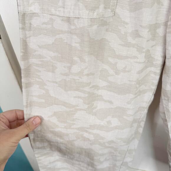 Athleta Cabo Tide Linen Jogger Pull On Pants Camo Print Neutral Drawstring 8 - Picture 6 of 13